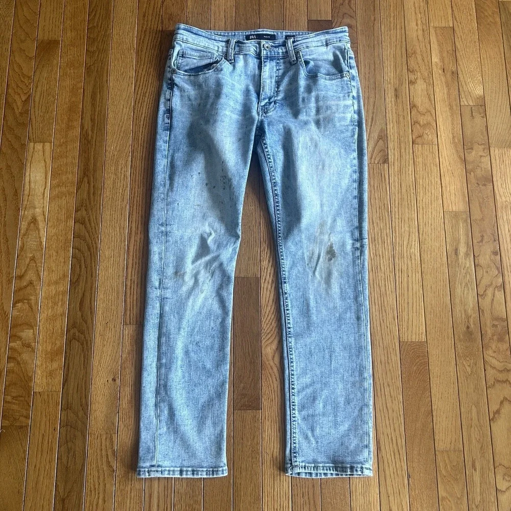 BKE Mason‎ Jeans Mens 32x30 (Actual 32x29) Light Blue Straight Stretch FLAWS